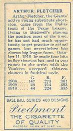 Art Fletcher  baseball card collectible - Main Image 2