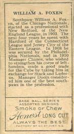 Bill Foxen  baseball card collectible - Main Image 2