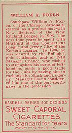 Bill Foxen  baseball card collectible - Main Image 2