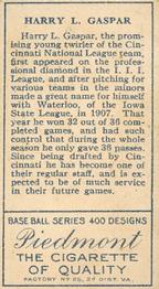 Harry Gaspar  baseball card collectible - Main Image 2