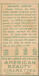 George Gibson  baseball card collectible - Main Image 2
