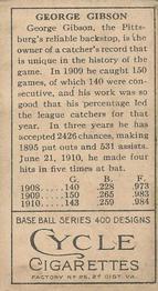 George Gibson  baseball card collectible - Main Image 2