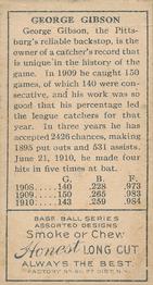 George Gibson  baseball card collectible - Main Image 2