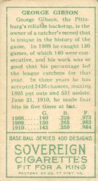George Gibson  baseball card collectible - Main Image 2