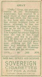 Dolly Gray  baseball card collectible - Main Image 2