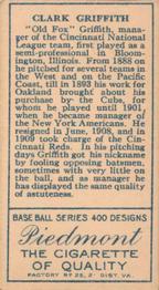 Clark Griffith  baseball card collectible - Main Image 2