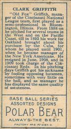 Clark Griffith  baseball card collectible - Main Image 2