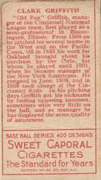 Clark Griffith  baseball card collectible - Main Image 2