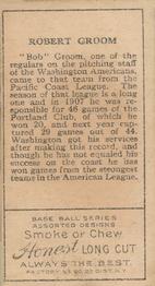 Bob Groom  baseball card collectible - Main Image 2