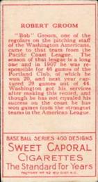 Bob Groom  baseball card collectible - Main Image 2
