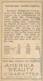 Dick Hoblitzell  baseball card collectible - Main Image 2