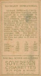 Dick Hoblitzell  baseball card collectible - Main Image 2