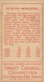 Dick Hoblitzell  baseball card collectible - Main Image 2