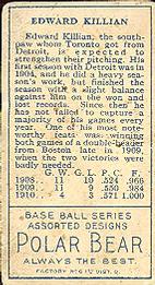 Ed Killian  baseball card collectible - Main Image 2