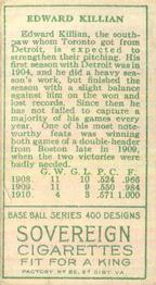 Ed Killian  baseball card collectible - Main Image 2