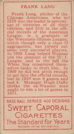 Frank Lange  baseball card collectible - Main Image 2