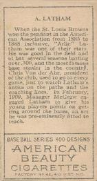 Arlie Latham  baseball card collectible - Main Image 2