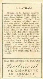 Arlie Latham  baseball card collectible - Main Image 2
