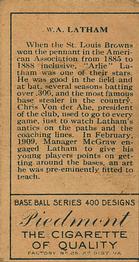 Arlie Latham  baseball card collectible - Main Image 2
