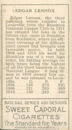 Ed Lennox  baseball card collectible - Main Image 2