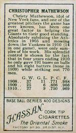 Christy Mathewson  baseball card collectible - Main Image 2