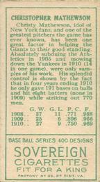 Christy Mathewson  baseball card collectible - Main Image 2