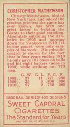 Christy Mathewson  baseball card collectible - Main Image 2