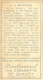 Al Mattern  baseball card collectible - Main Image 2