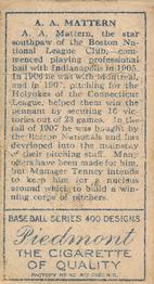 Al Mattern  baseball card collectible - Main Image 2