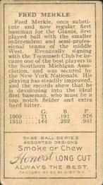 Fred Merkle  baseball card collectible - Main Image 2