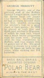 George Merritt  baseball card collectible - Main Image 2
