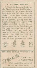 Clyde Milan  baseball card collectible - Main Image 2