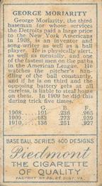 George Moriarty  baseball card collectible - Main Image 2