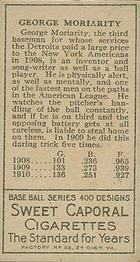 George Moriarty  baseball card collectible - Main Image 2