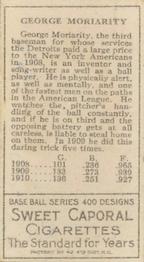 George Moriarty  baseball card collectible - Main Image 2