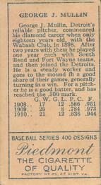 George Mullin  baseball card collectible - Main Image 2