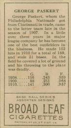 Dode Paskert  baseball card collectible - Main Image 2