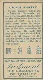 Dode Paskert  baseball card collectible - Main Image 2