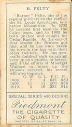 Barney Pelty  baseball card collectible - Main Image 2