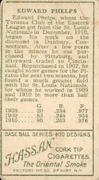 Ed Phelps  baseball card collectible - Main Image 2