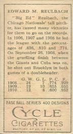 Ed Reulbach  baseball card collectible - Main Image 2