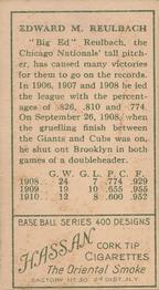 Ed Reulbach  baseball card collectible - Main Image 2