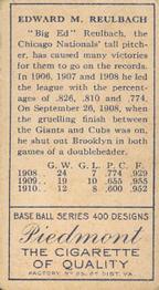 Ed Reulbach  baseball card collectible - Main Image 2
