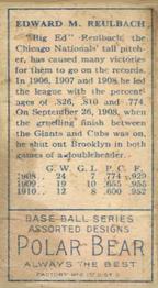 Ed Reulbach  baseball card collectible - Main Image 2