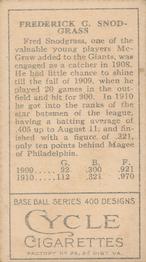 Fred Snodgrass  baseball card collectible - Main Image 2