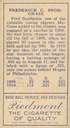 Fred Snodgrass  baseball card collectible - Main Image 2