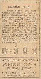 George Stone  baseball card collectible - Main Image 2