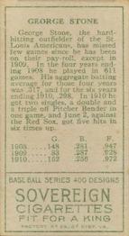 George Stone  baseball card collectible - Main Image 2