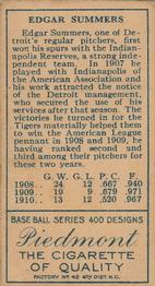 Ed Summers  baseball card collectible - Main Image 2