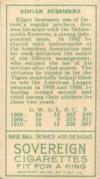 Ed Summers  baseball card collectible - Main Image 2